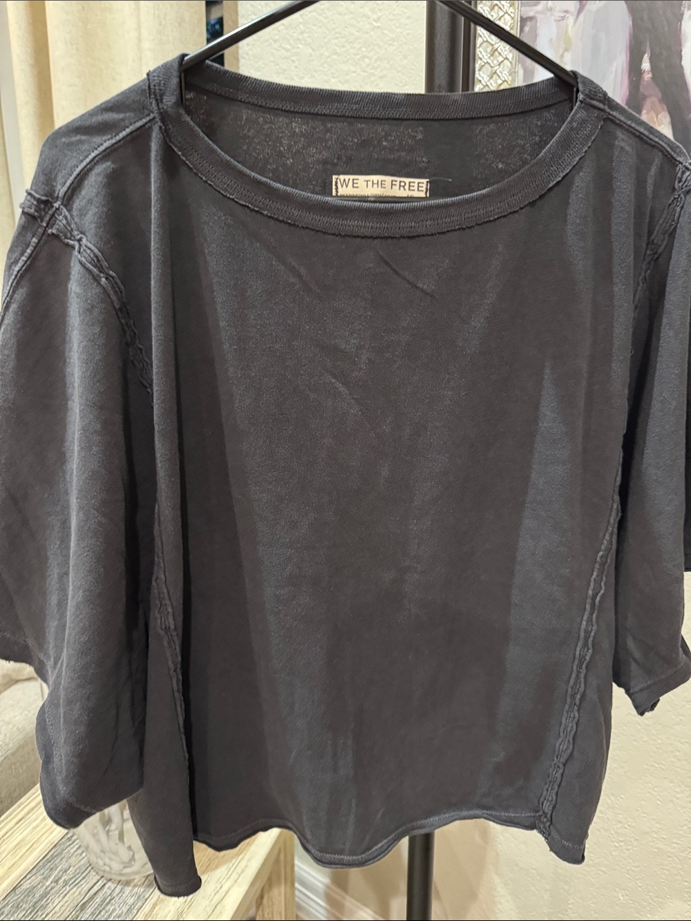 We The Free Washed Black Short Sleeve Crew Top